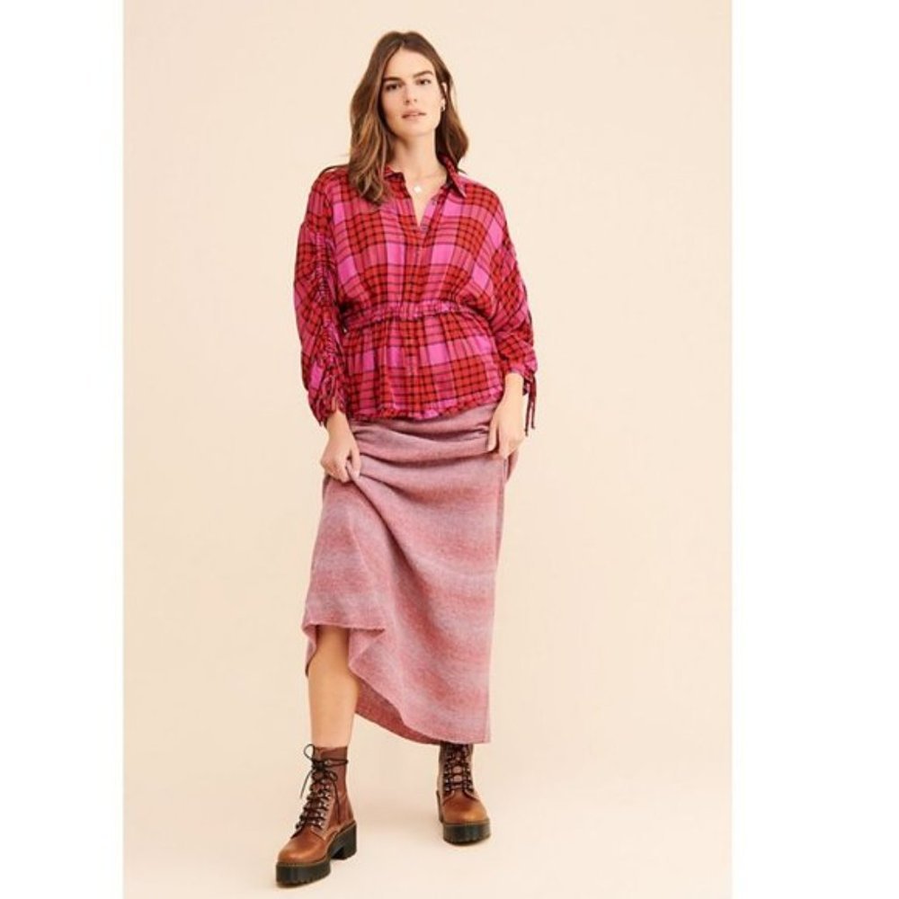 🎁Free People Pacific Dawn Plaid Shirt